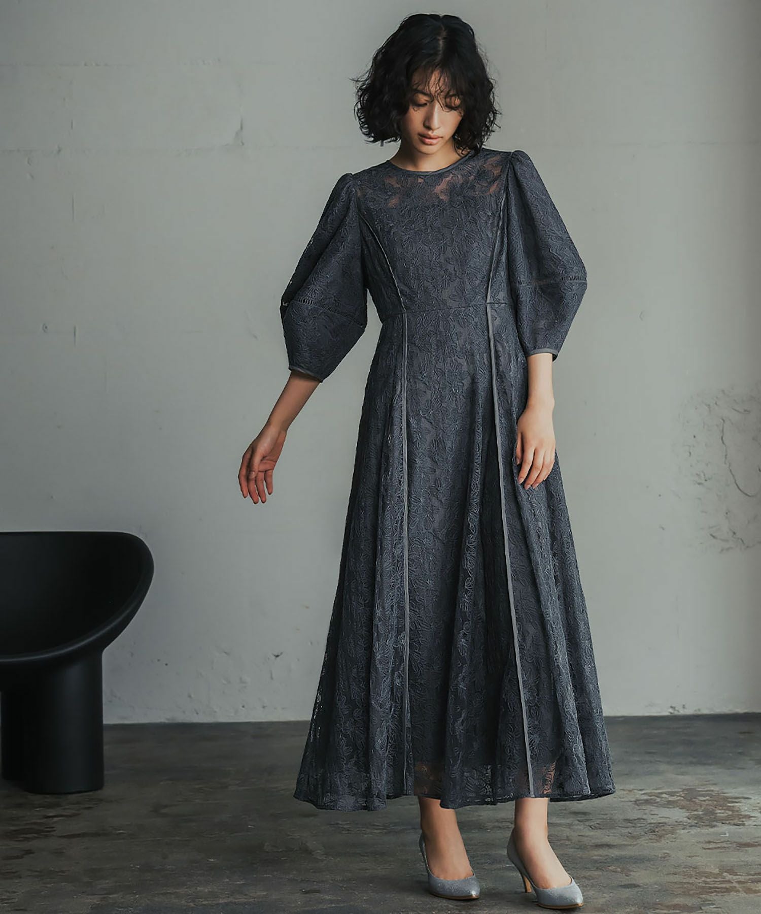 結婚式・お呼ばれ対応 | パフスリーブ結婚式ワンピースドレス