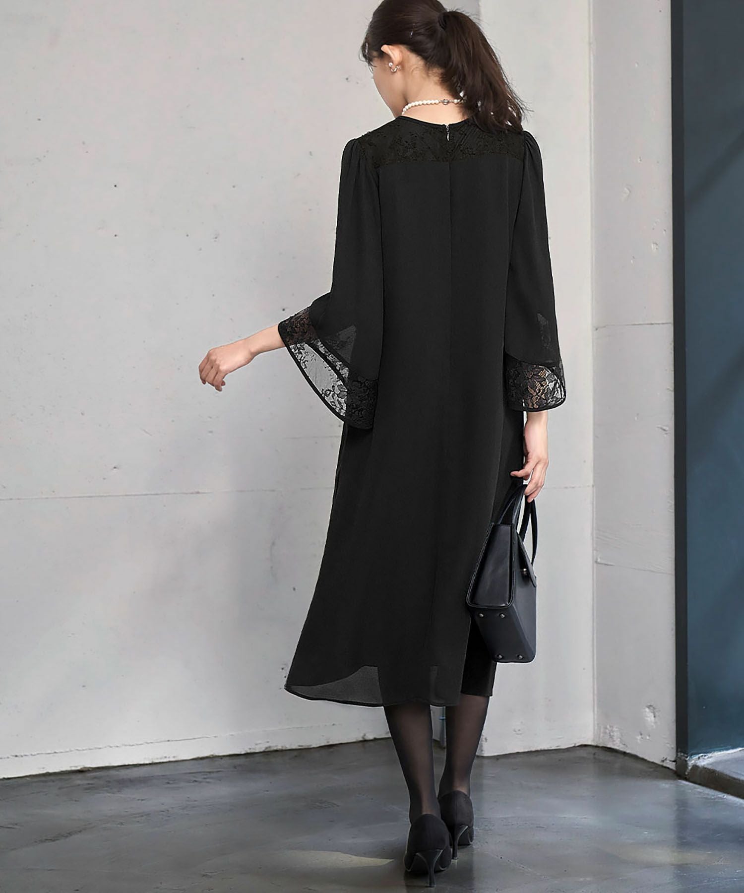 入学式・卒業式・七五三対応 | レースフレアスリーブワンピース