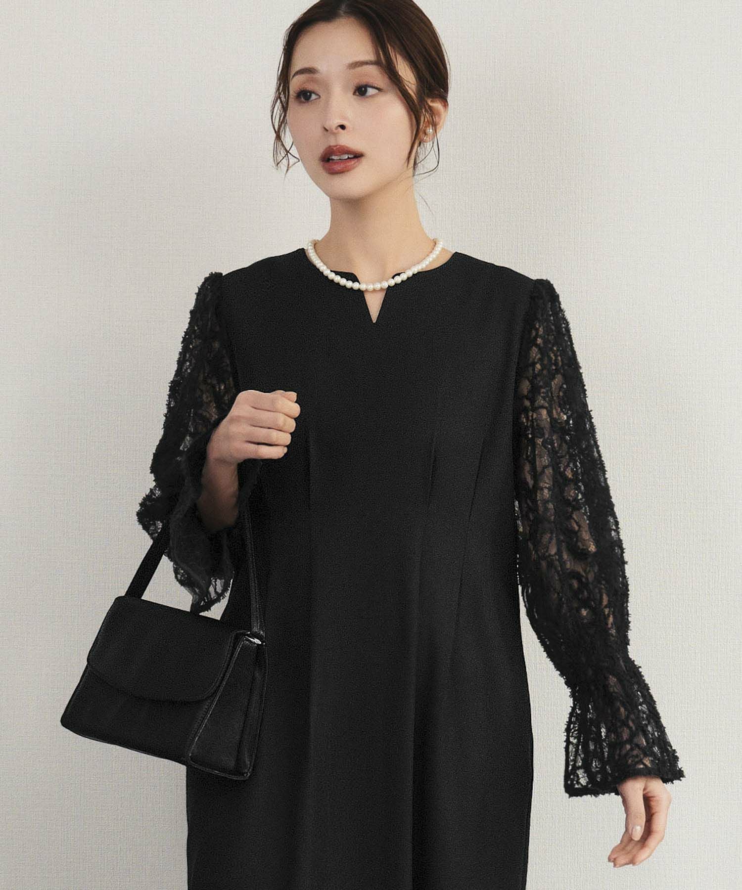 入学式・卒業式・七五三対応 | レーススリーブワンピーススーツ