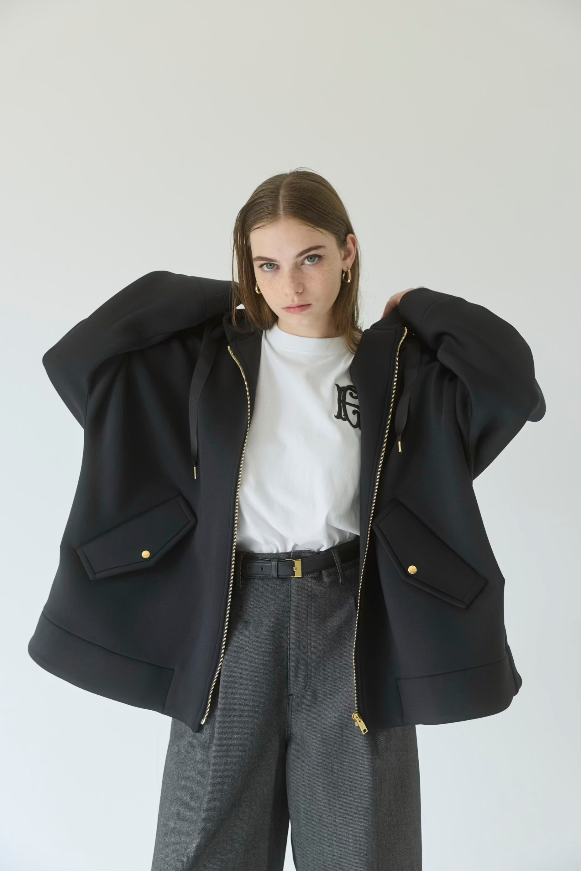 St.cecilia ビッグシルエットパーカー– GIRLISH