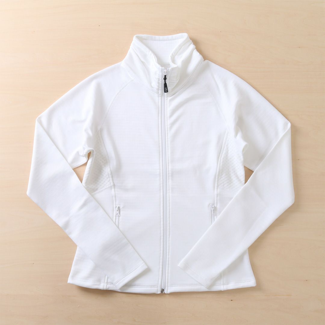 Lija ホワイト ジップアップジャケット Lサイズ Lija ホワイト ジップ