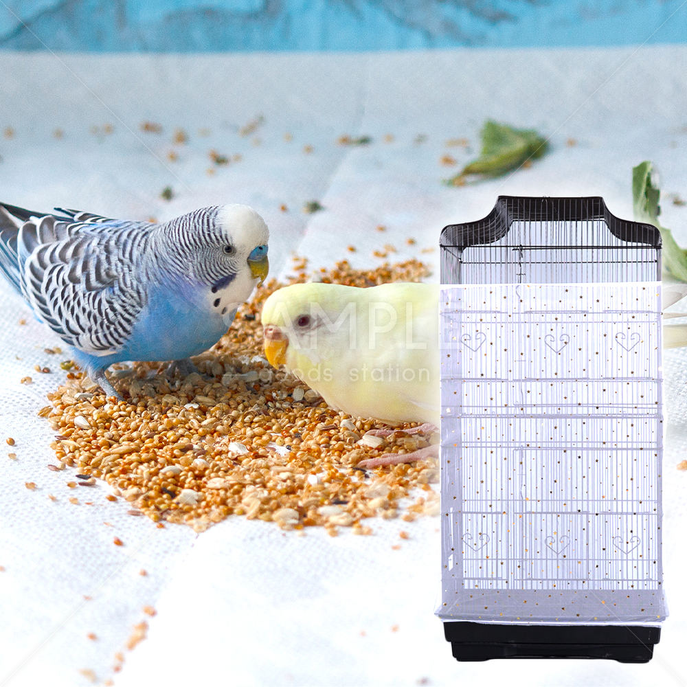 鳥かごカバー 餌飛び散り防止 羽毛飛散 ネットカバー バードゲージ