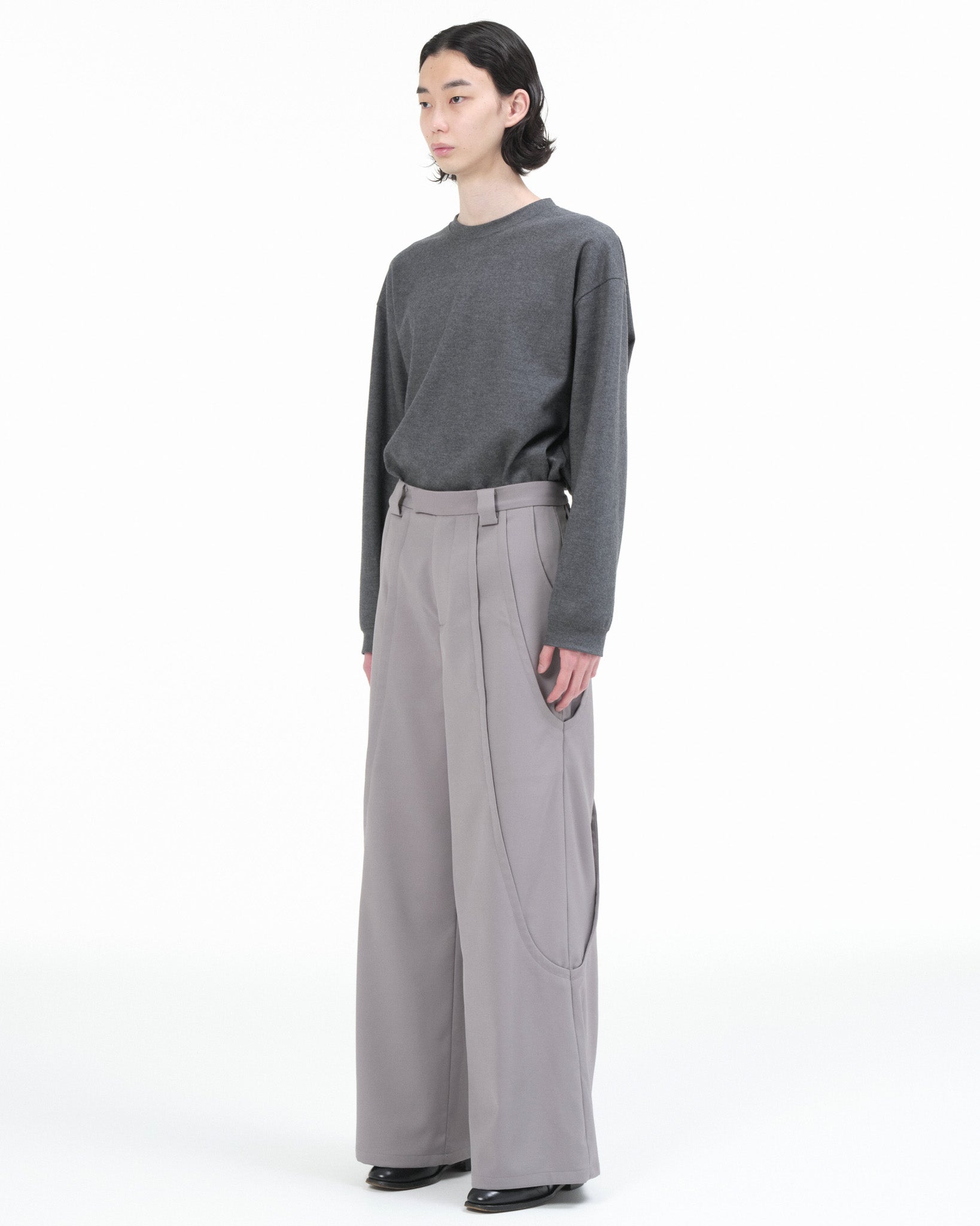 goat essence tuck wide pants グレー size2 GOAT ESSENCE TUCK WIDE