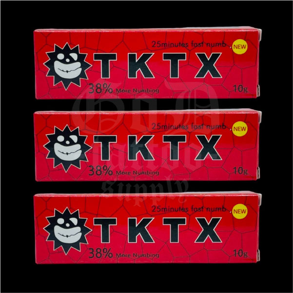 TKTX 38% レッド 皮膚表面麻酔クリーム 3本セット - ゴッドタトゥー
