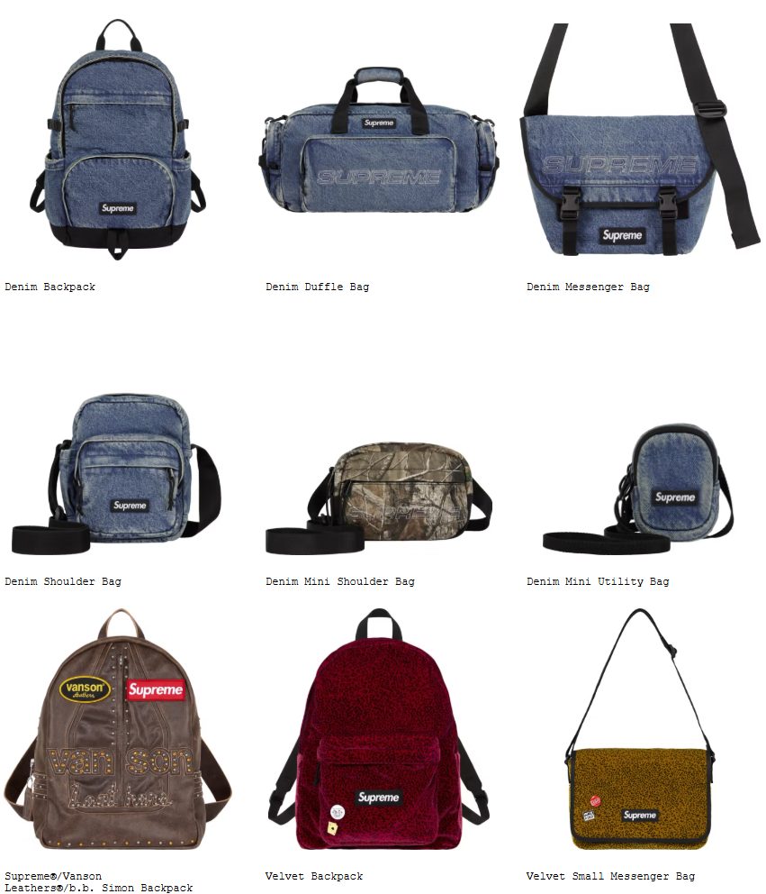 Supreme 25FW 25AWのバッグ一覧 | God Meets Fashion
