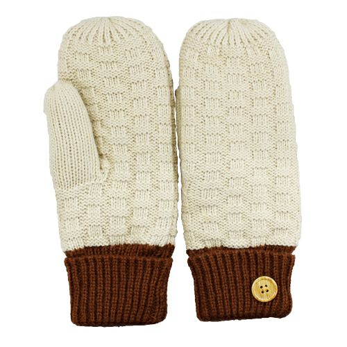 レディース ミトン 裏ボア二重手袋 内側5本指手袋 ケーブル編み