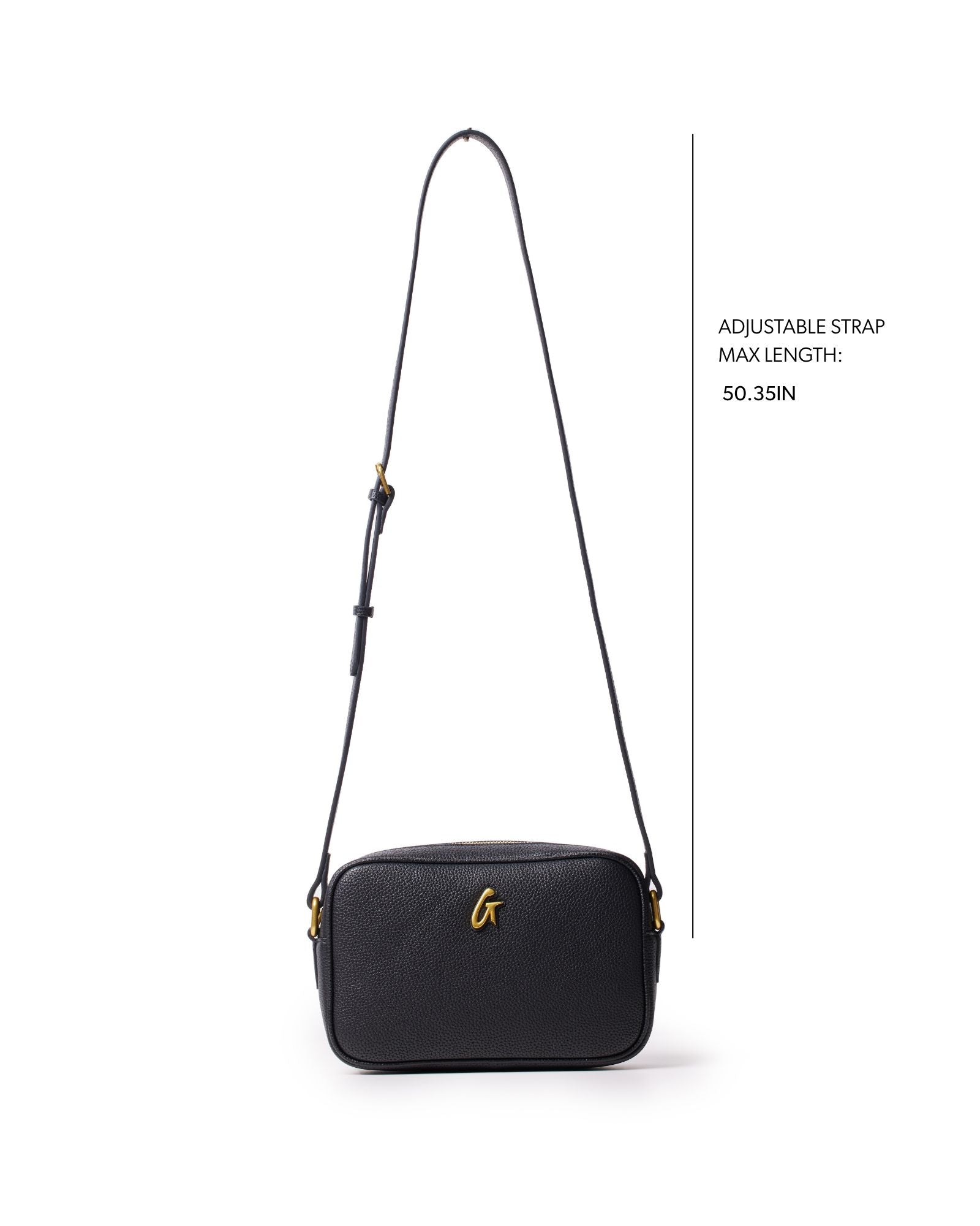 Affordable Luxury Vegan Leather Pebble Camera Bag Black