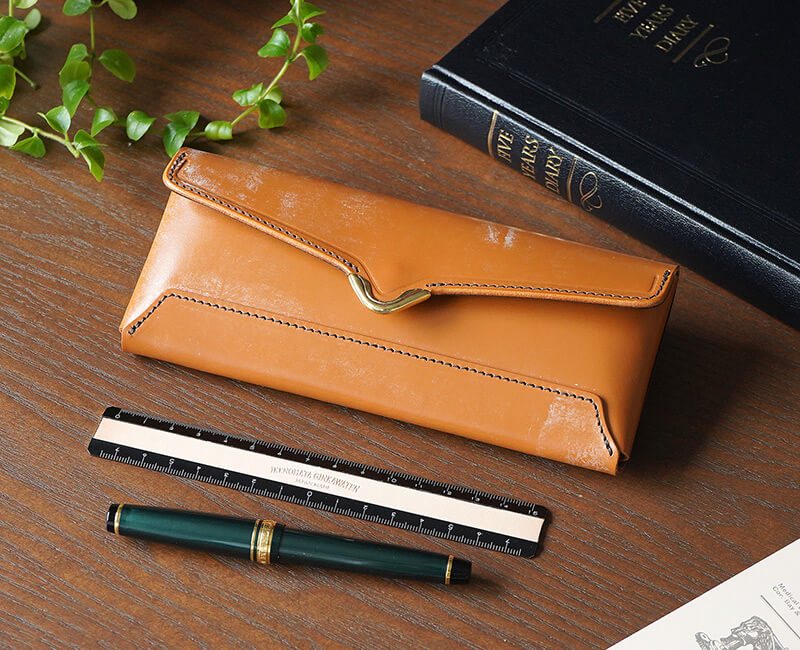 ブライドルレザー】ペンケース 本革 筆箱 池之端銀革店 cramp 日本製