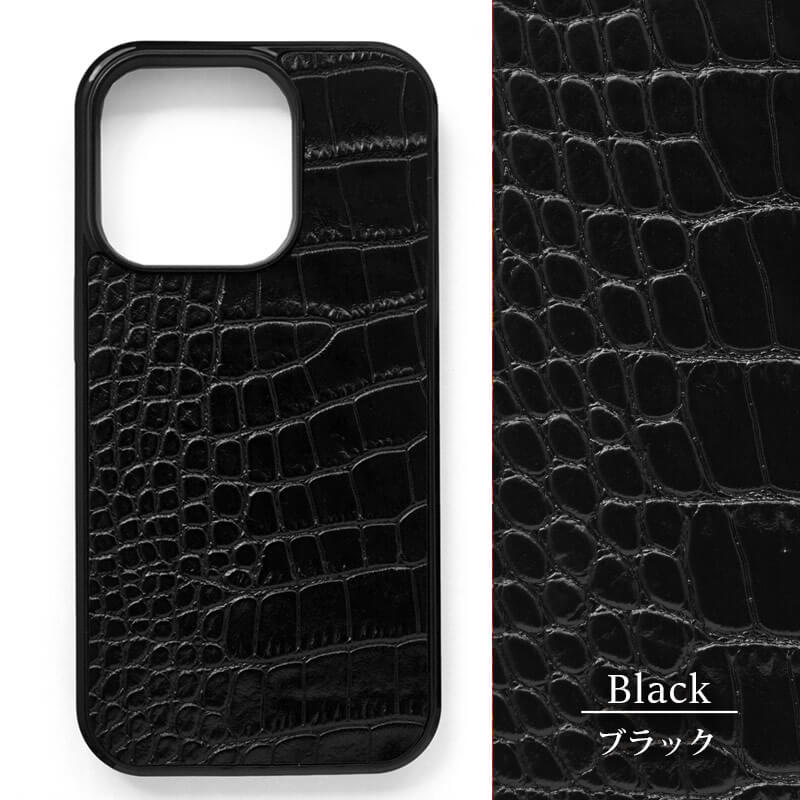 イタリアンレザー☆クロコ柄】iPhone15Pro / iPhone15 ケース 背面 本