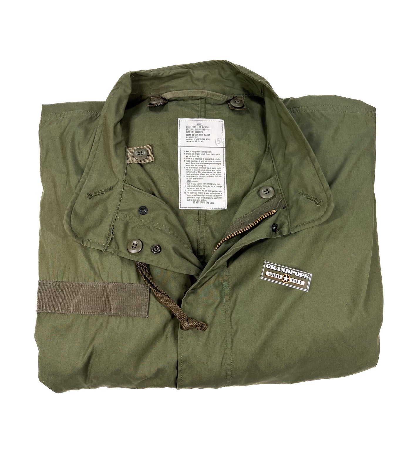 Fishtail Parka M65 Olive Drab Extreme Cold Weather Fishtail USA