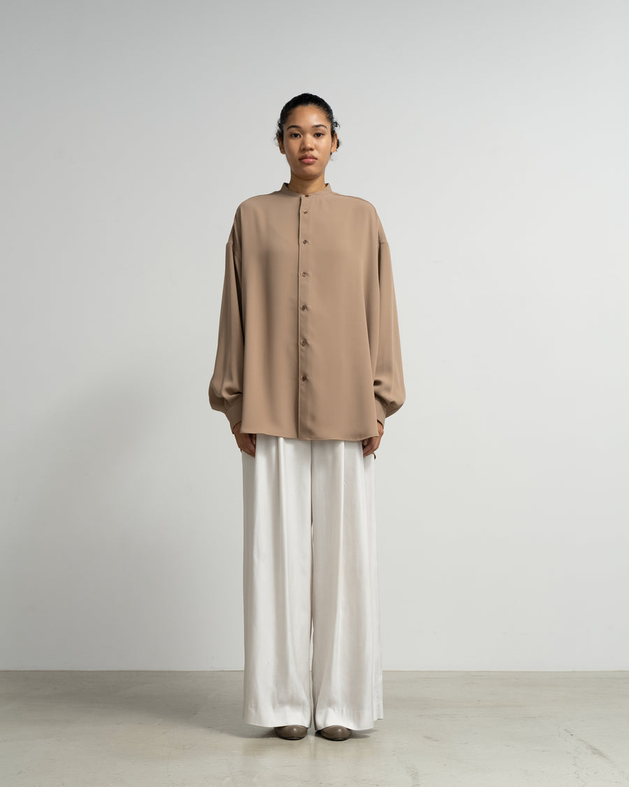 Satin Oversized Band Collar Shirt – Graphpaper