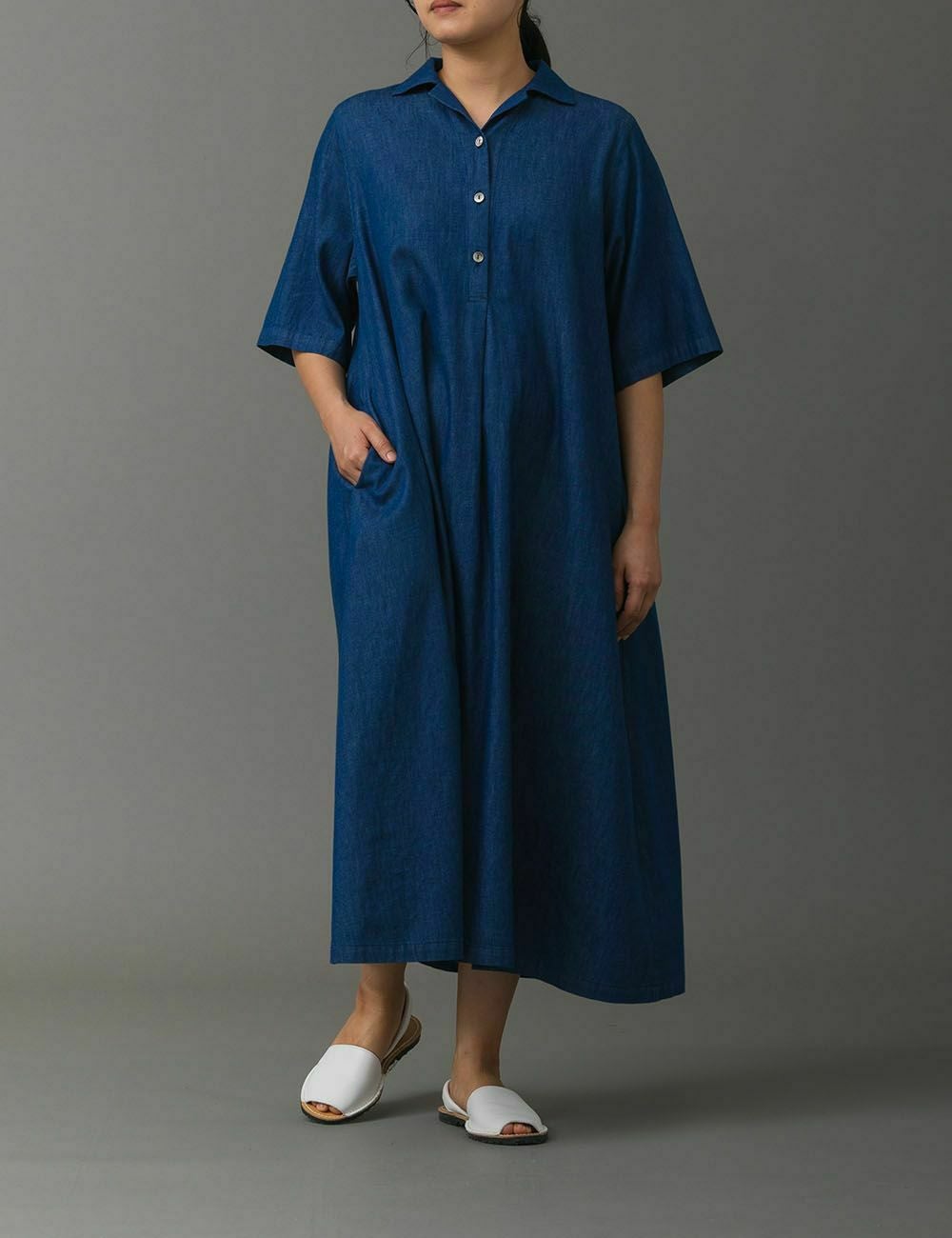 8オンスムラデニムワークワンピース | 石見銀山 群言堂オンラインストア