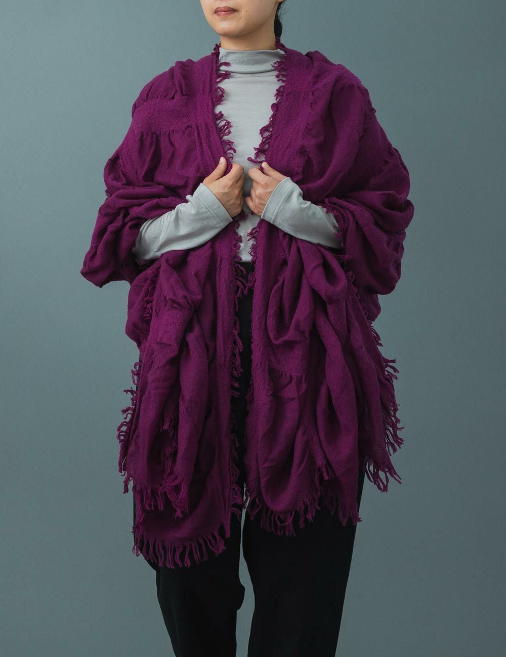 ウール縮絨格子ストール | 石見銀山 群言堂オンラインストア