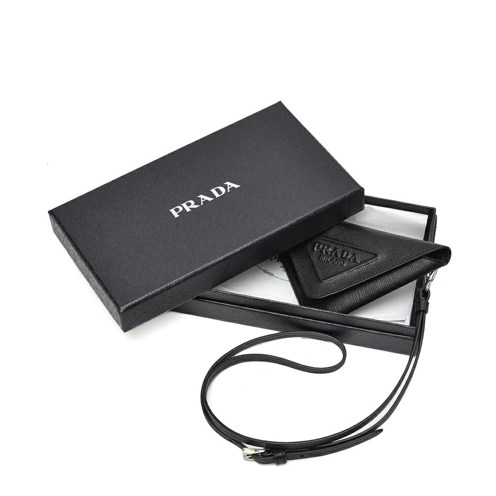 PRADA プラダ / サフィアーノレザー ネックストラップ付きミニポーチ