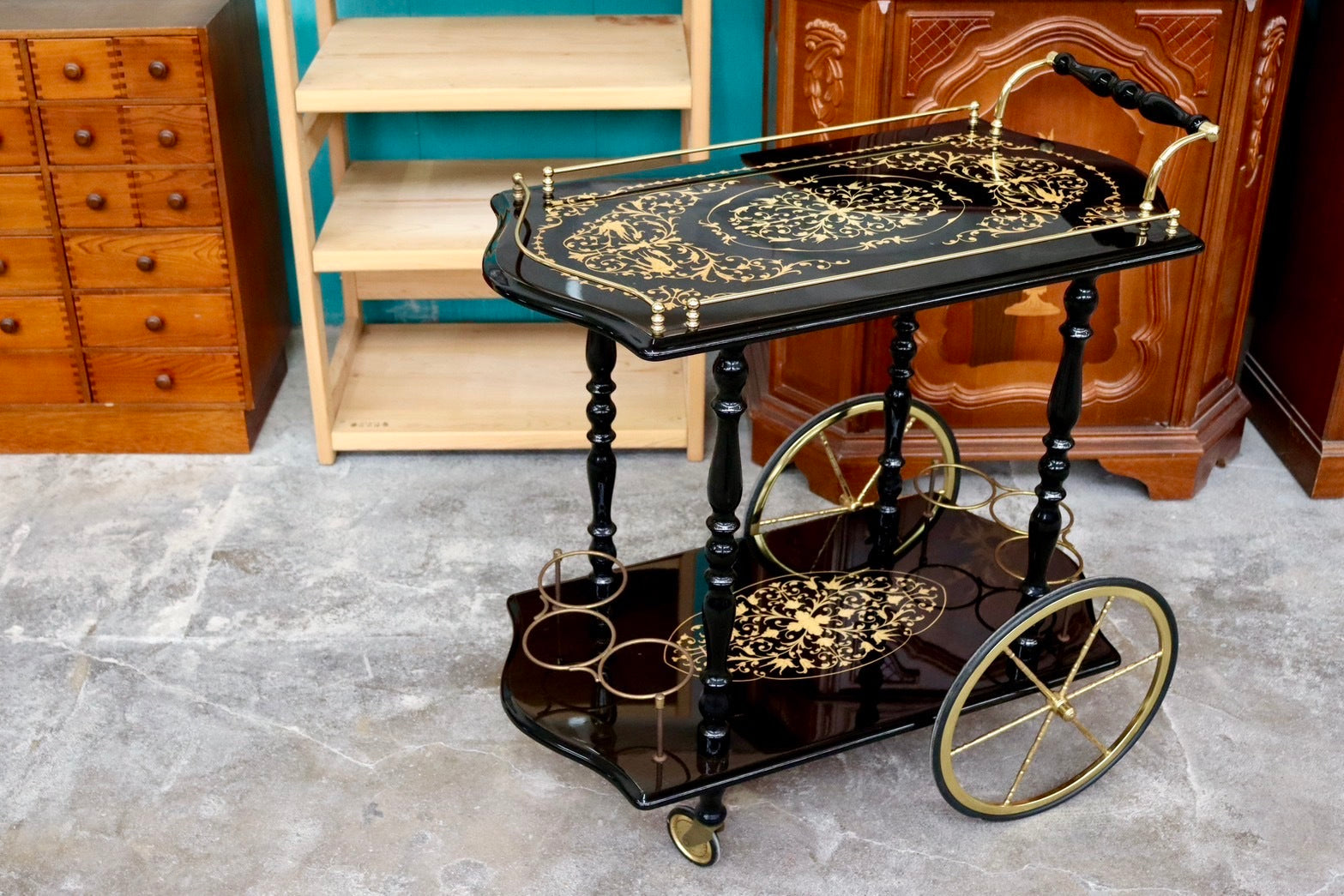 最終価格】ヴィンテージ イタリア製 バタフライワゴン ワイン6本収納