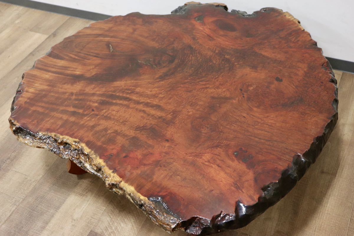 最高級品【花梨 座卓 厚さ8cm 約136cm×92cm】天然木一枚板テーブル