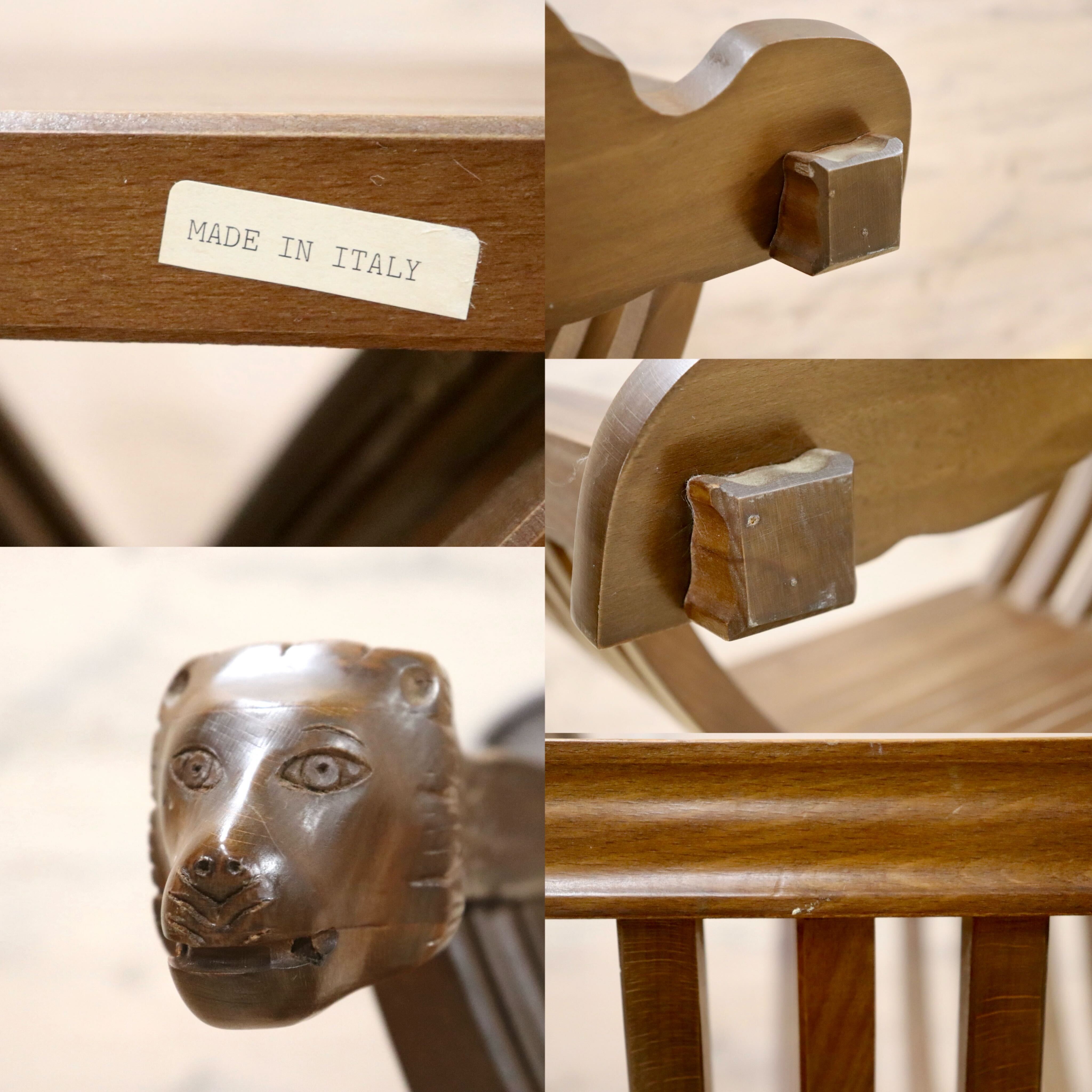 GMHN109○イタリア製 サボナーラ ライオンチェア サヴォナローラ