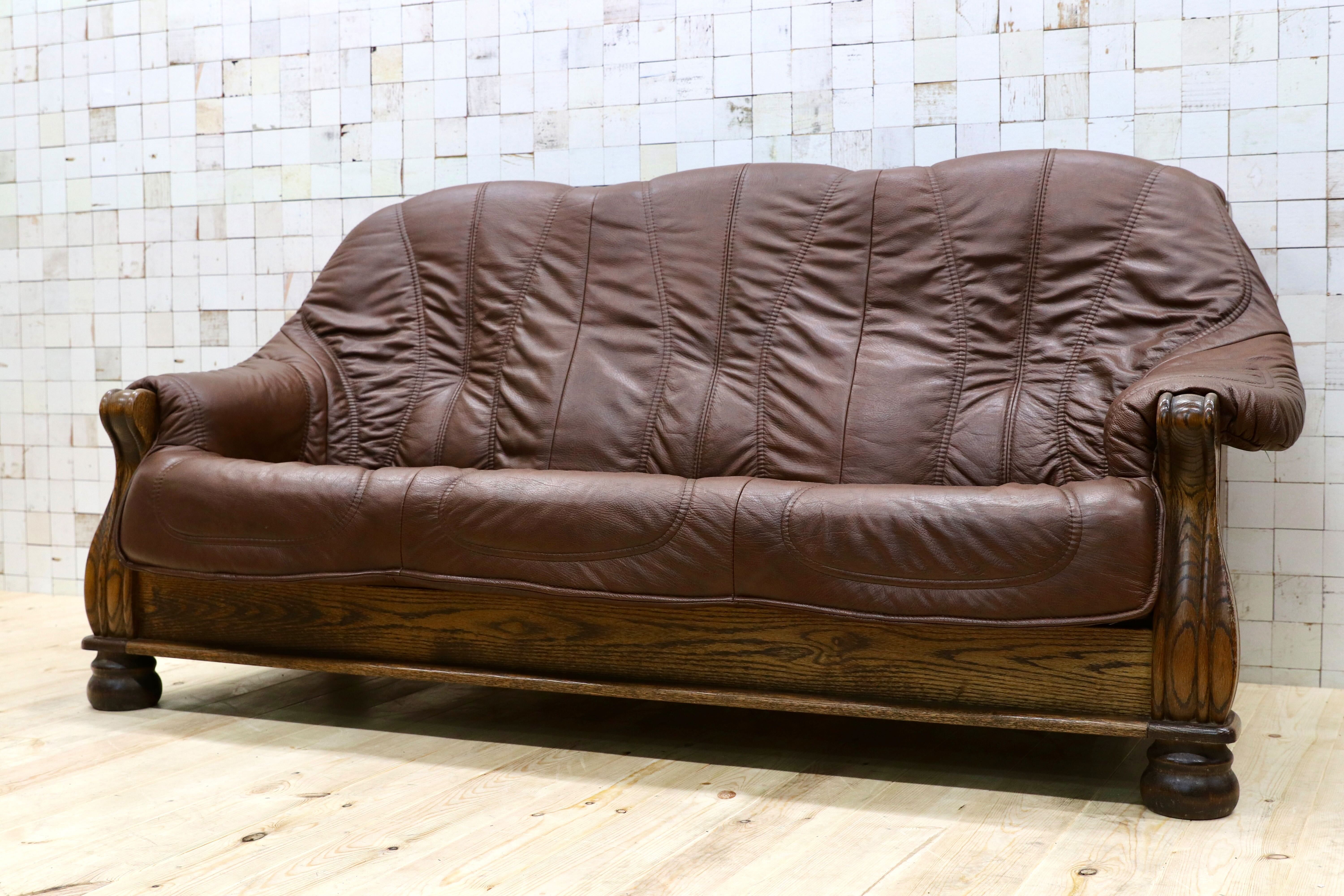 GMGT226○オランダ製 ダッチカントリー 3人掛けソファ トリプルソファ