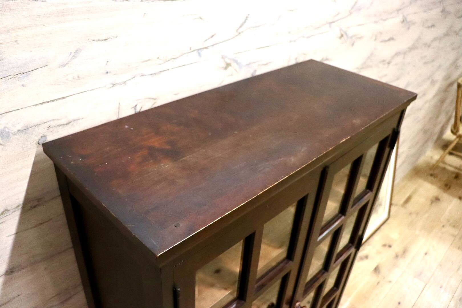 GMGN186B○北海道民芸家具 本棚 書棚 本箱 キャビネット 飾り棚 樺無垢