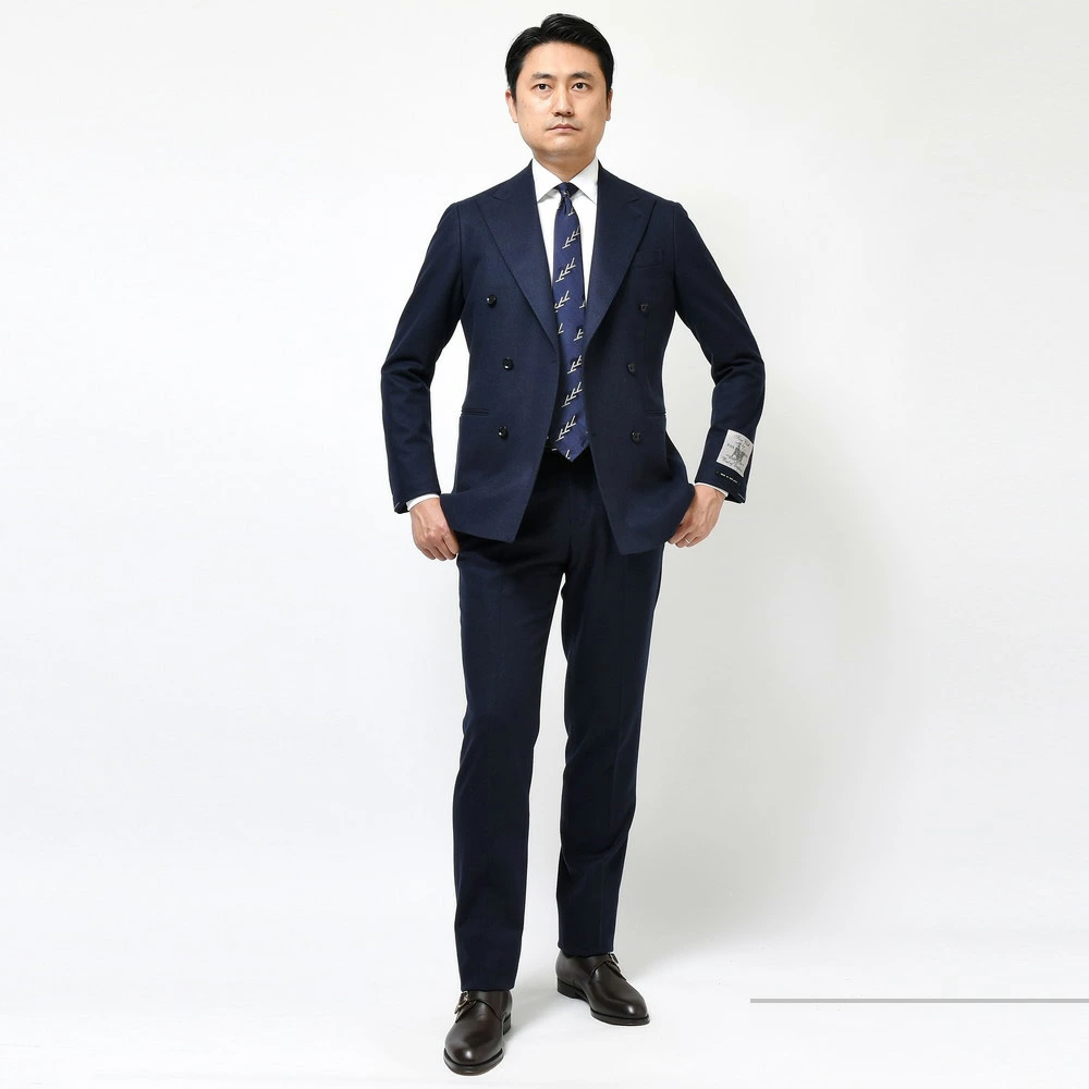幻の・・・特選素材！RING RING JACKET製 guji ダブルスーツ ネイビー