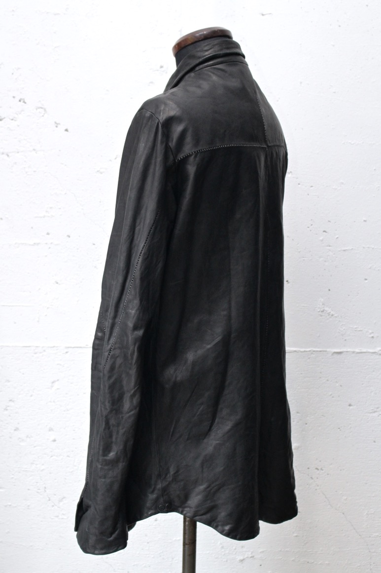 11915-3357. SHEEP LEATHER SHIRT BD #2 LINED. 91N(Black