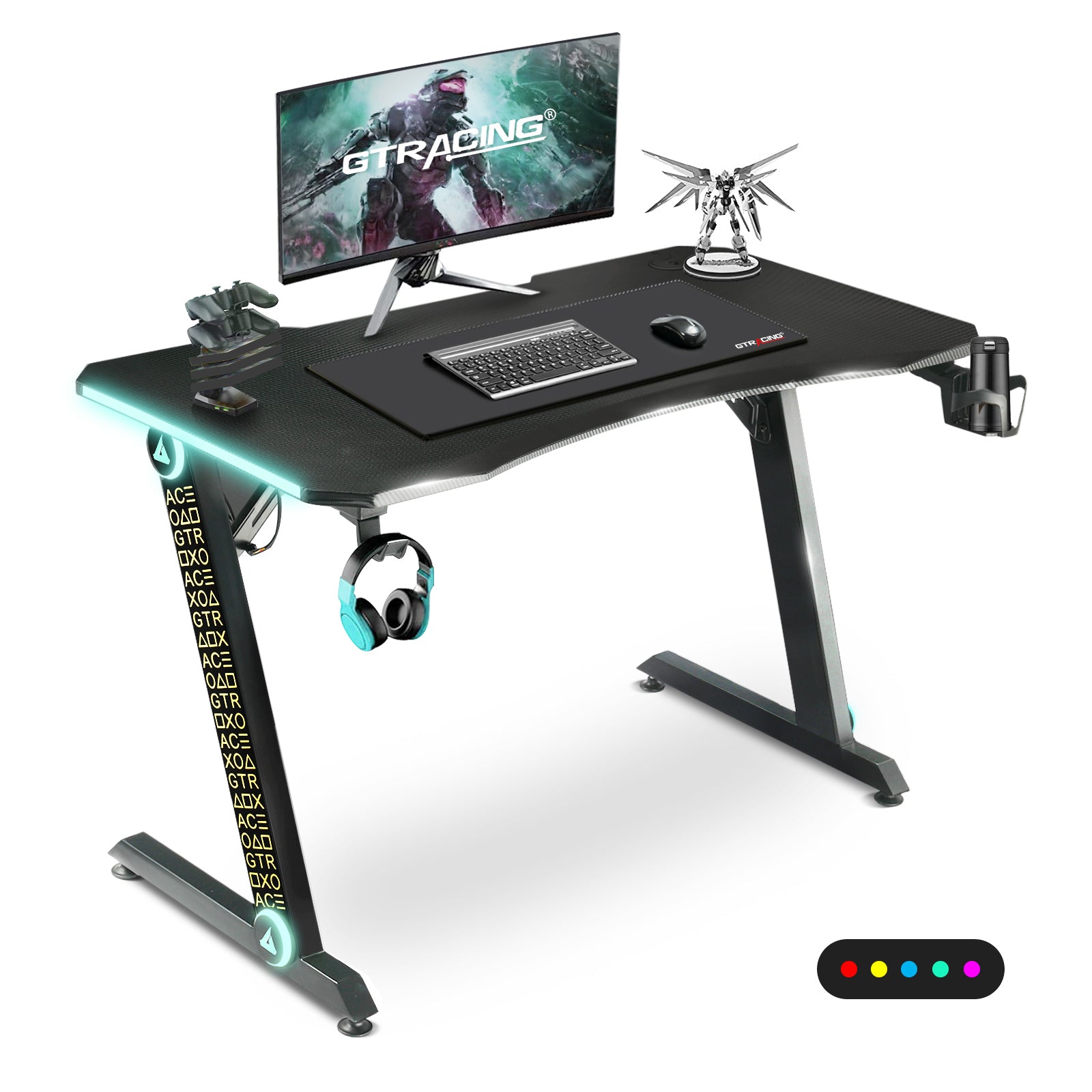 ゲーミングデスク シリーズ Z字デスク RGB照明付き Z05-AMZ