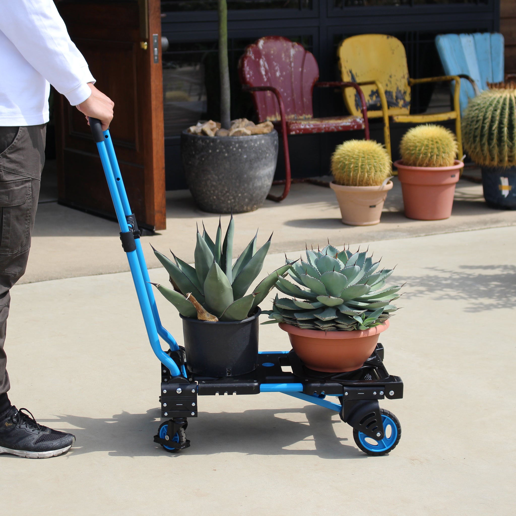 公式】FLATCART 2x4(ブラック)|二輪＆四輪に変形！収納わずか13cmの次