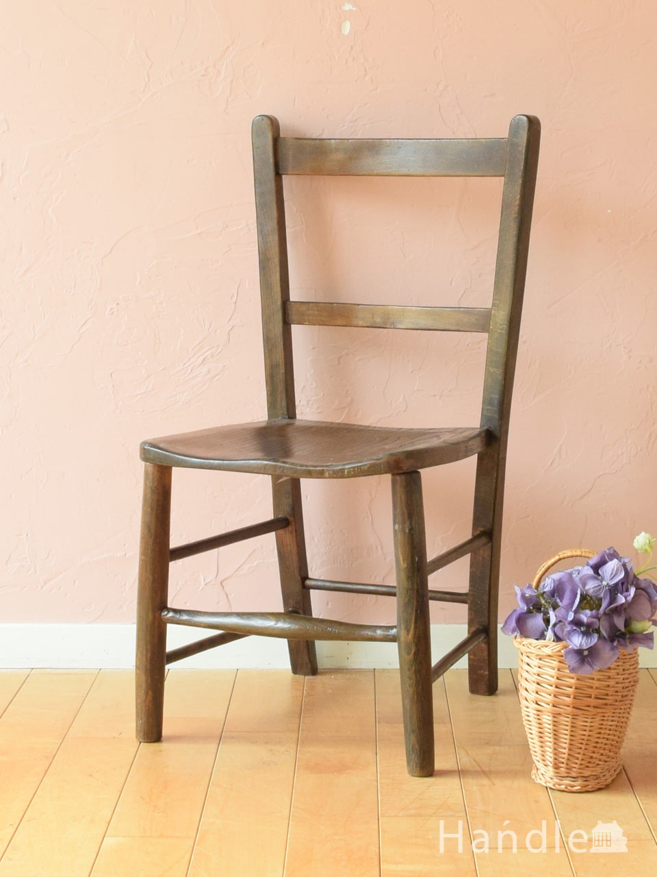 英国のチャイルドチェア、アンティークのおしゃれな子ども用の椅子(k