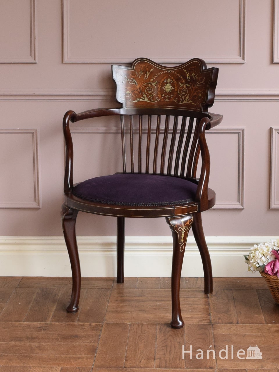 イギリス アンティークチェア ボール＆クロウ マホガニー無垢