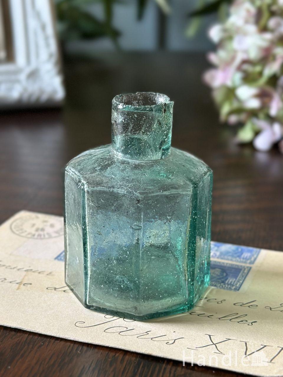 アンティークのおしゃれな携帯用香水入れ、シルバープレートの