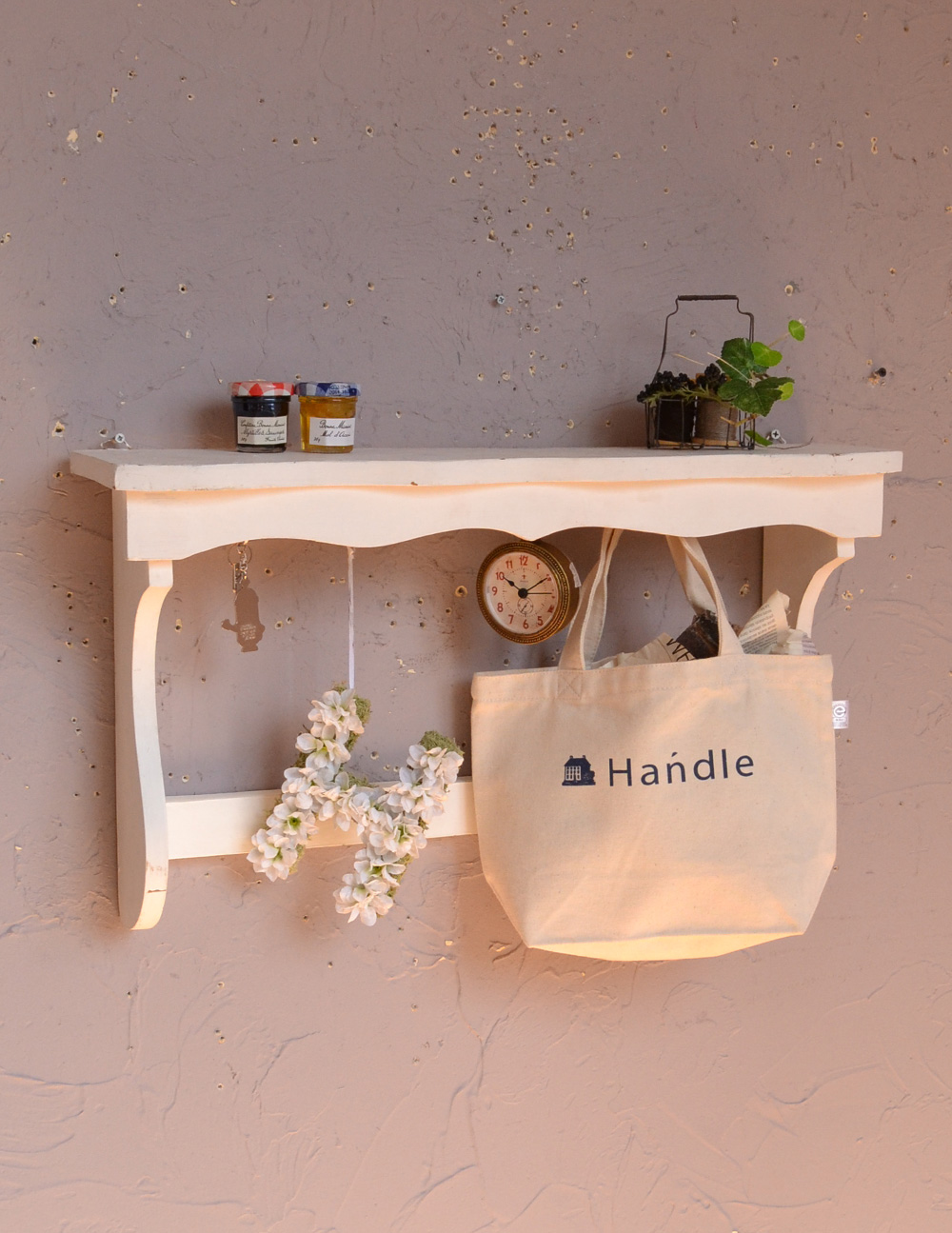 アンティークの小さな壁付け家具、フレンチスタイルのアンティーク