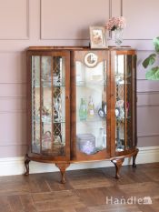 英国スタイルのおしゃれなショーケース、アンティークガラス扉の