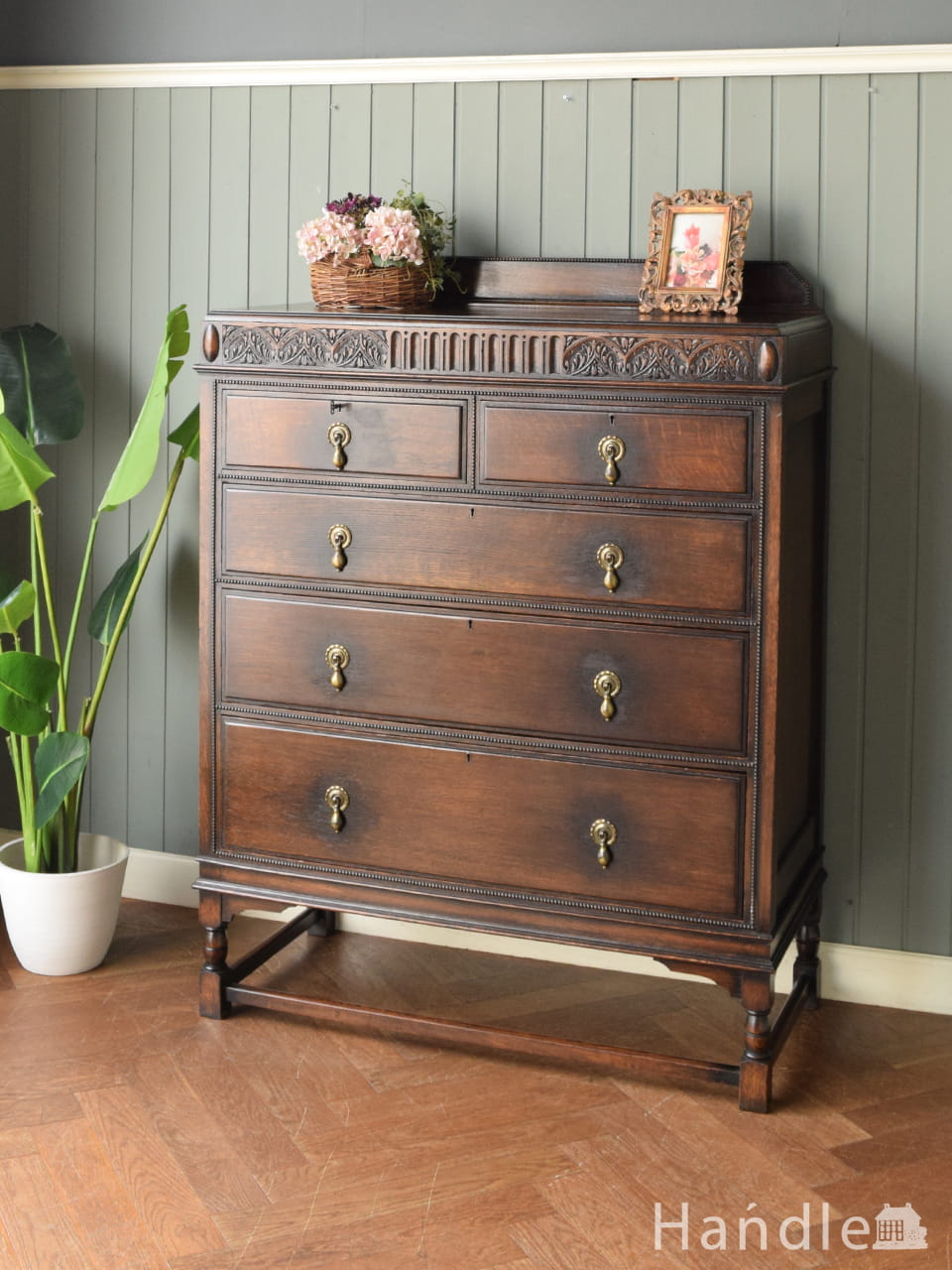 英国ヴィンテージ 6段チェスト ミドルチェスト 英国アンティークの