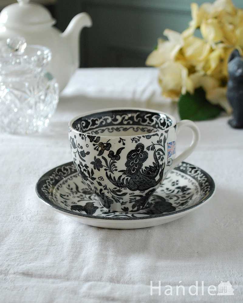 バーレイ社のカップ＆ソーサー(ブラックリーガルピーコック)(n1-317