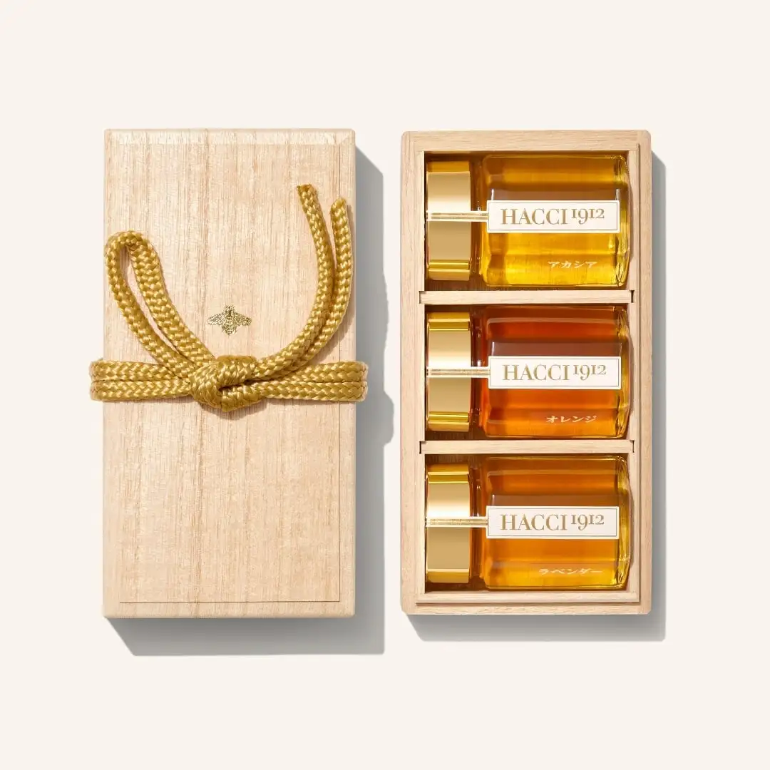 桐箱 HACCIセレクト テーブルハニー3本セット（アカシア、オレンジ