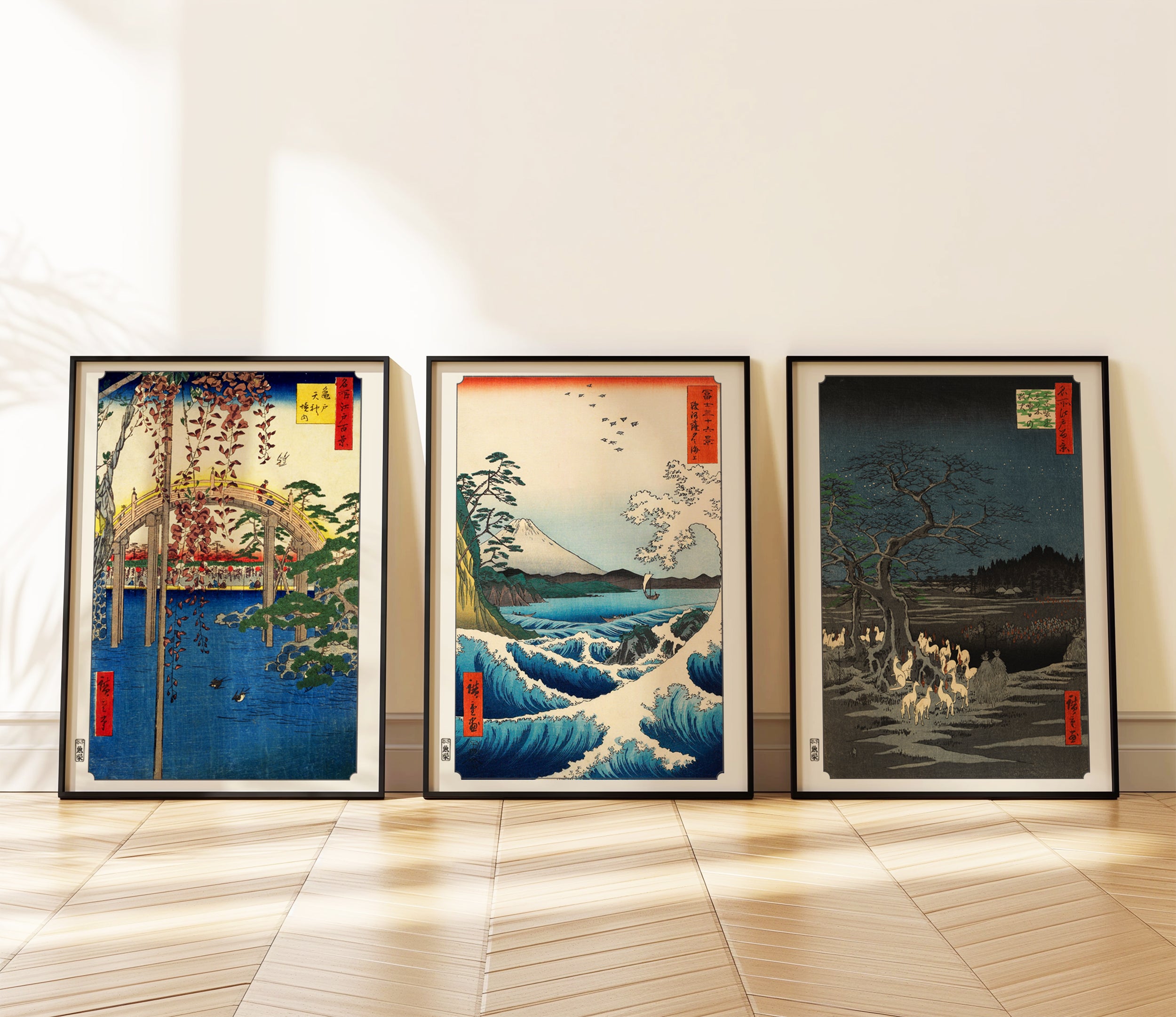 歌川広重を含む木版画作品13枚セット 歌川広重を含む木版画作品13枚