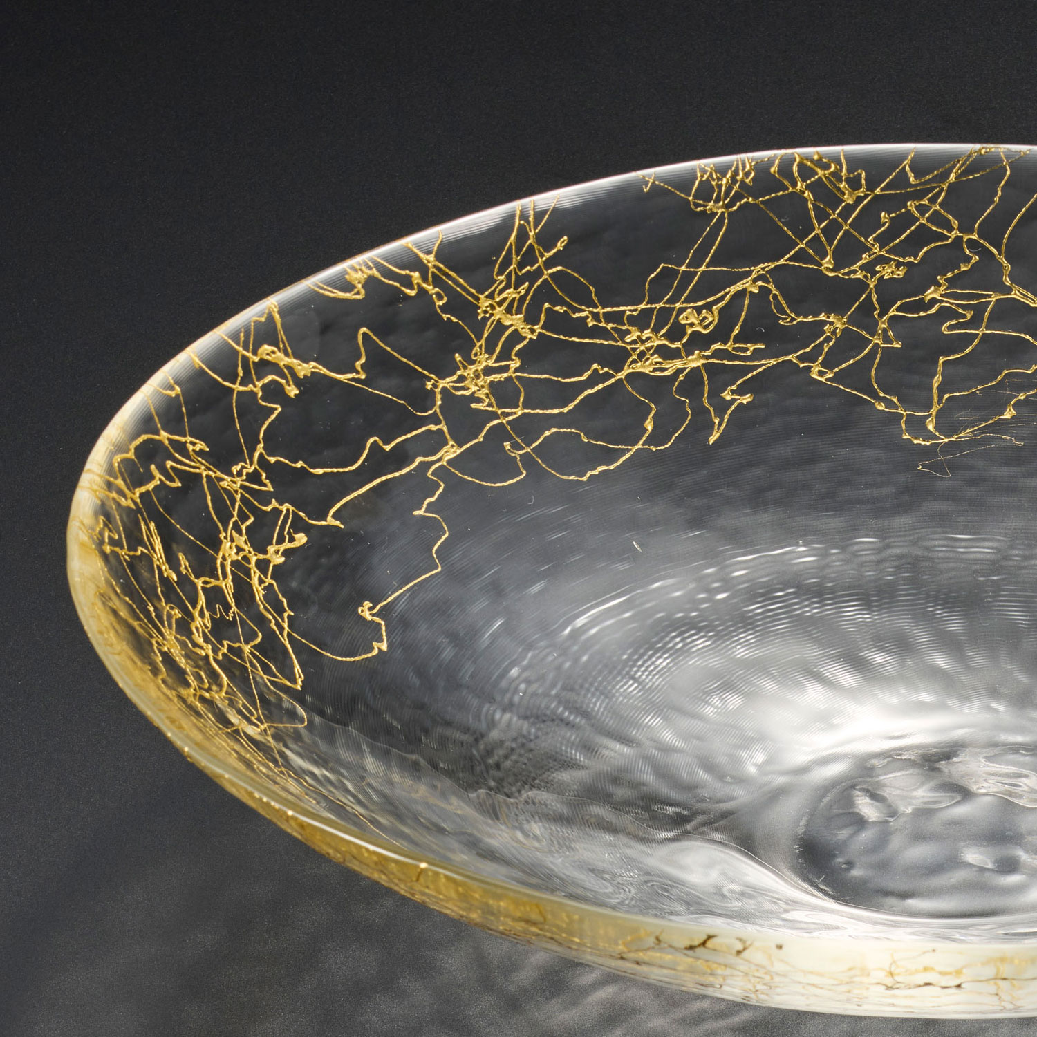 箔一 hakuichi 金箔 金沢箔 金沢 工芸品 金糸 ガラスボウル (L) ゴールド