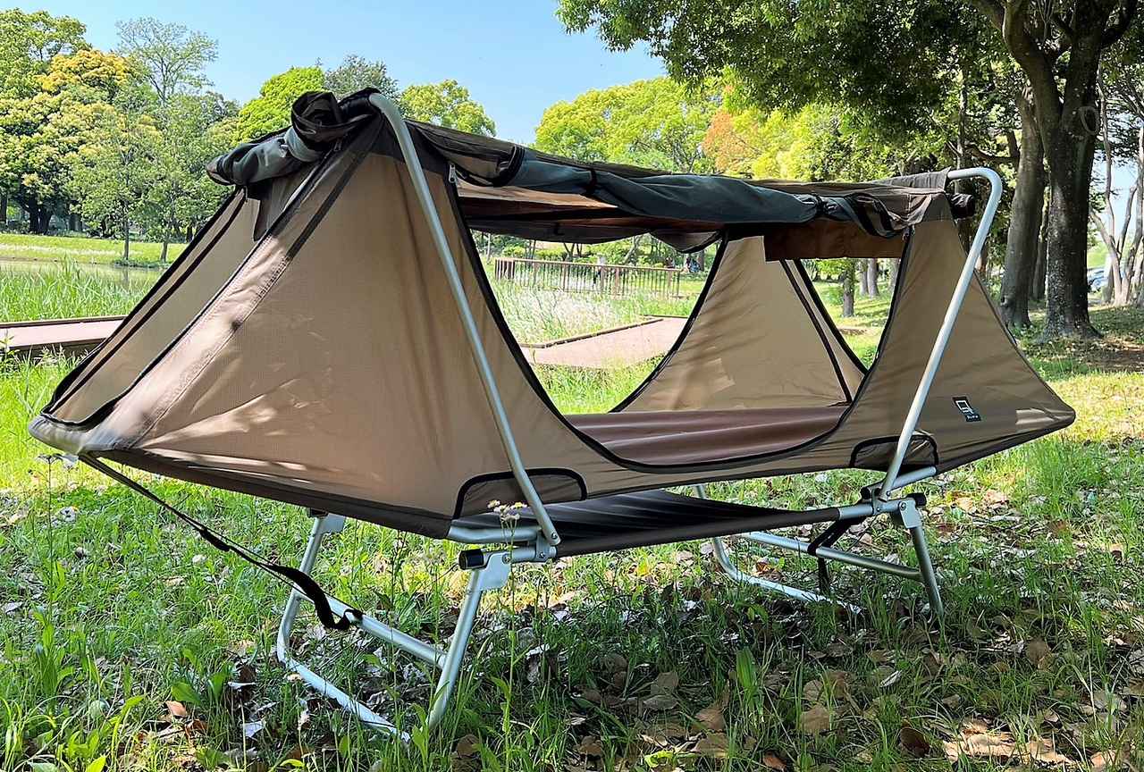 1分で設営できるソロ用テントコット！ クオルツ「イージーキャンパー