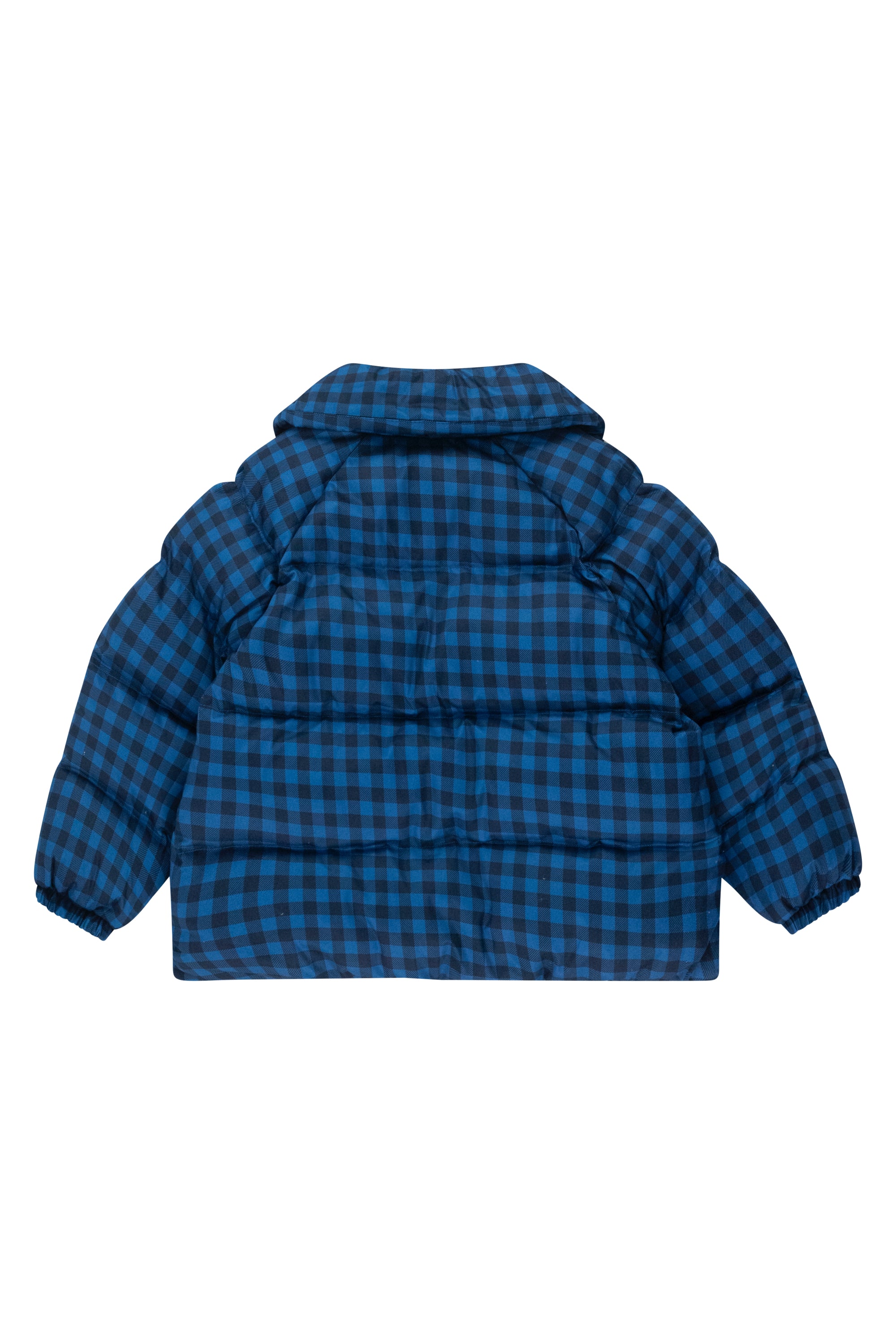 TINYCOTTONS] Vichy Short Padded Jacket - Blue / Navy – 해피리틀애틱