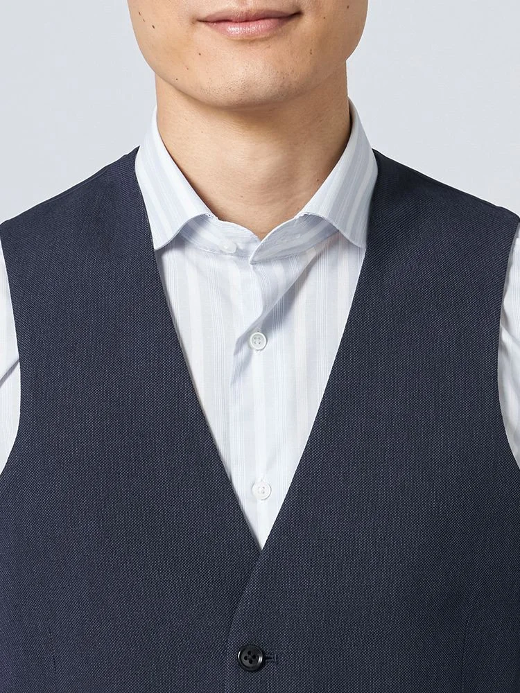 リバーシブル】ベスト ジレ 高通気性 織柄無地 RESPECT NERO 春夏