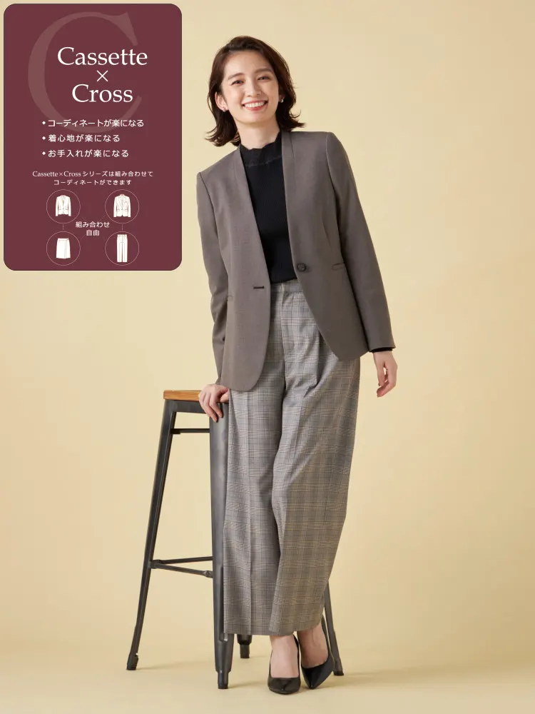 Cassette Cross】パンツ ワイドパンツ ウォッシャブル ストレッチ