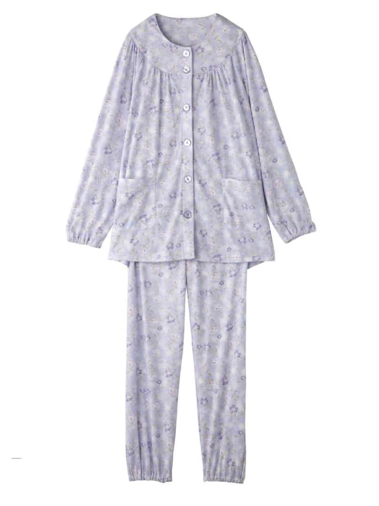 ピンク ワンタッチパジャマ／婦人／レディース／前開き／着やすい