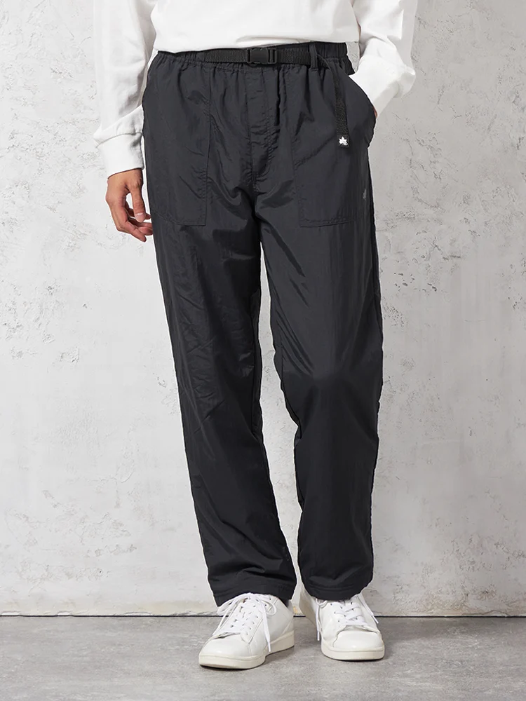 ブラック 【LOGOS-ロゴス-】 裏地フリースパンツ クライミングベルト