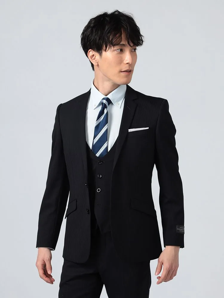 上下ウォッシャブル】スリーピーススーツ 2つボタン 表生地2WAY