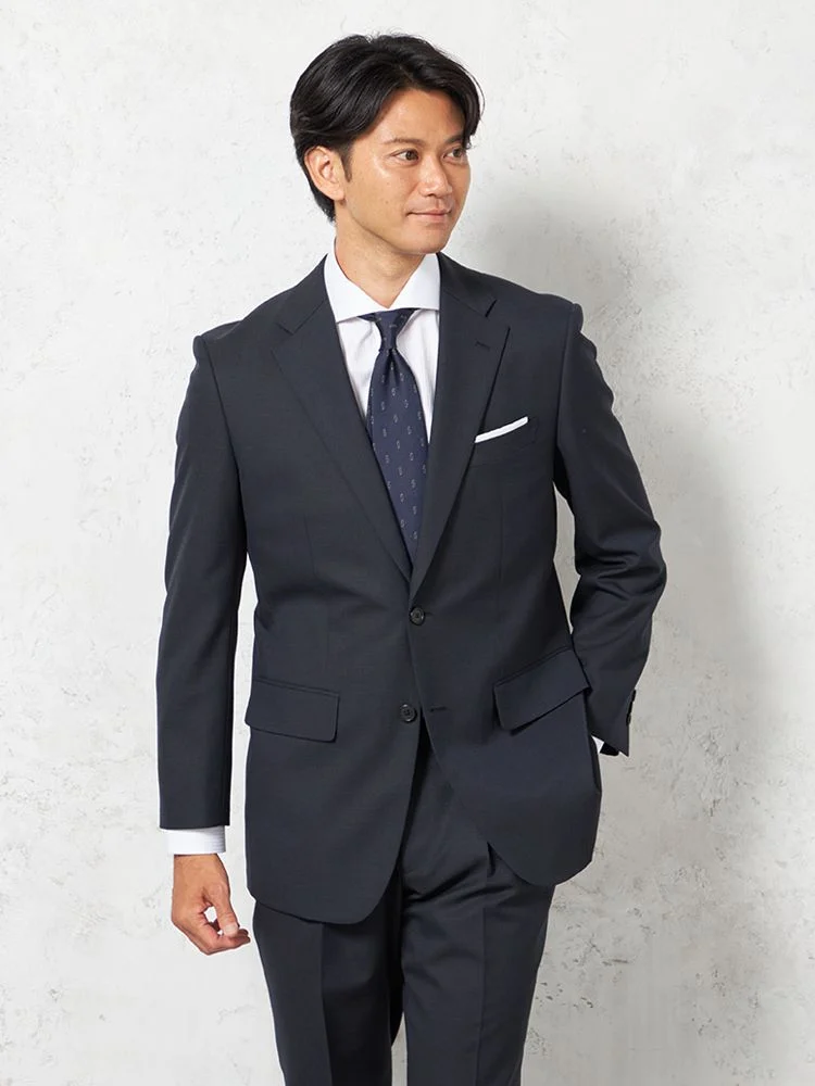 パンツウォッシャブル】スーツ 2つボタン ウール混 マイクロチェック