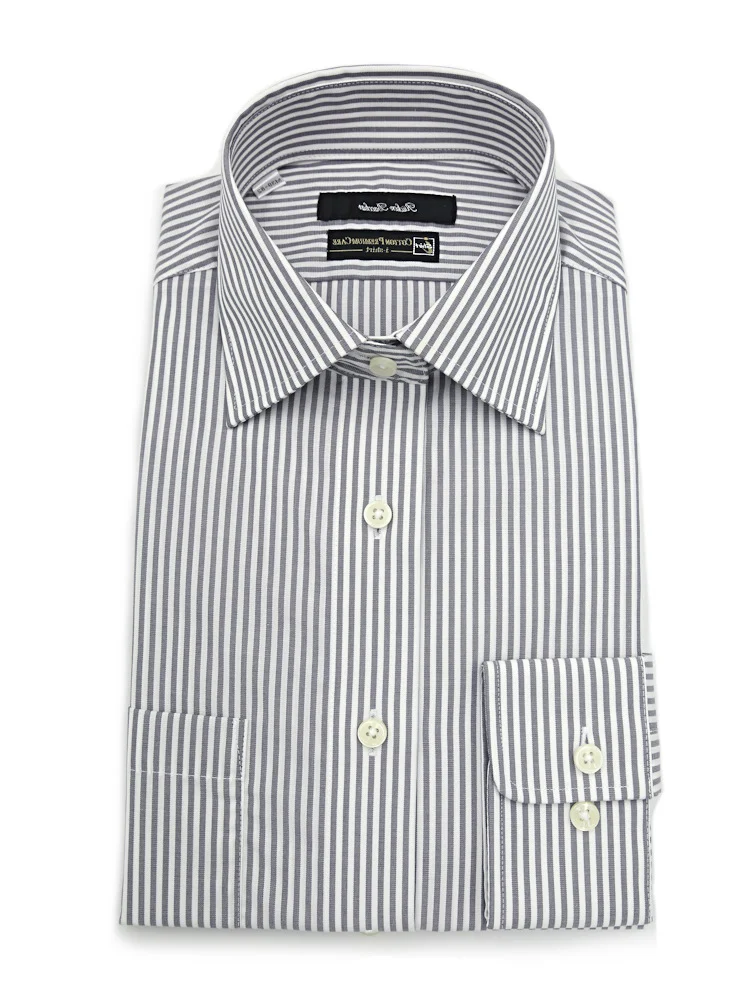 ホワイト 【形態安定】長袖 ワイシャツ セミワイド【コットン