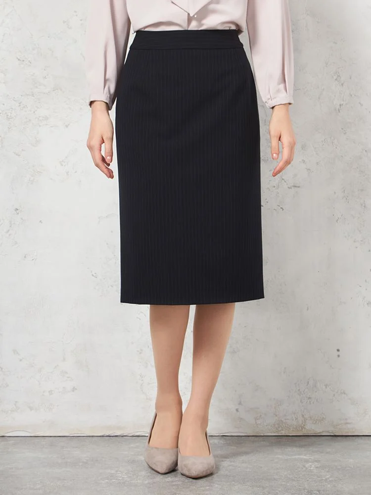 働ラク肩ラクスーツ】スカート 膝丈タイト ウォッシャブル ストレッチ