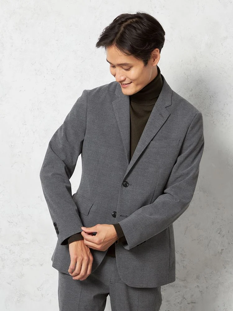 M．グレー 【ウォッシャブル】ジャケット デレガント素材 ストレッチ