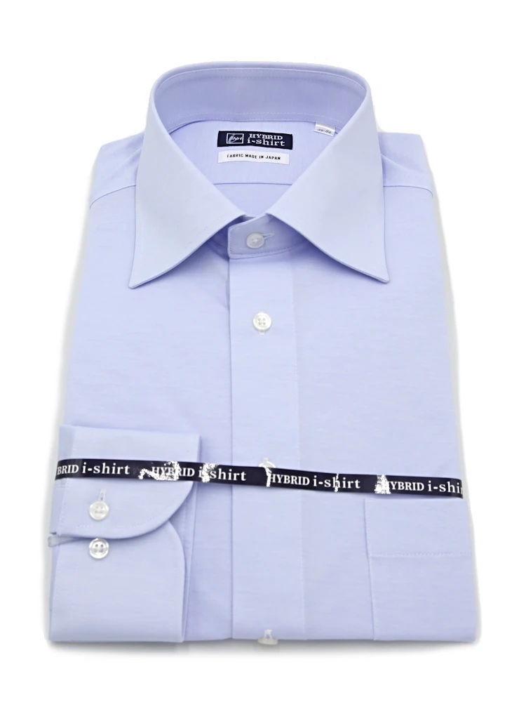 サックス 【ハイブリッドアイシャツ】長袖 ワイシャツ セミワイド 形態