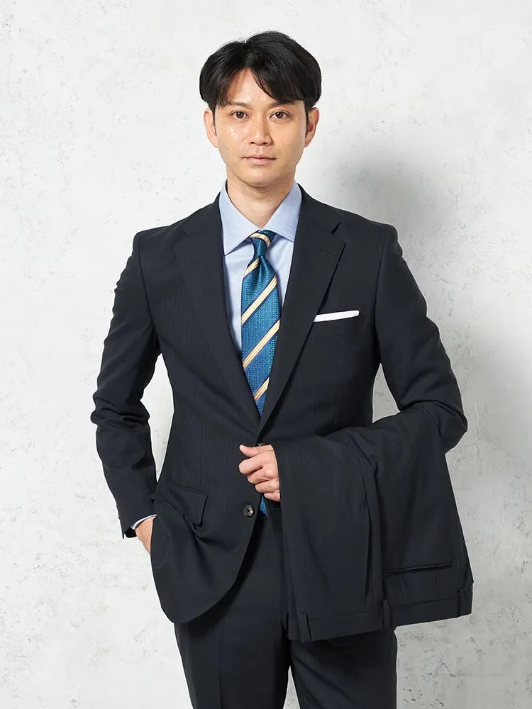 ウール100%】スーツ 2つボタン ツーパンツ 国産ニュージーランドメリノ